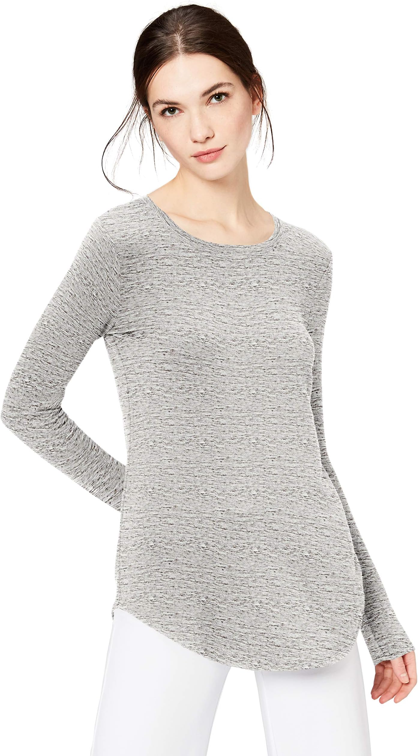 Women's Supersoft Terry Standard-Fit Long-Sleeve Shirttail Hem Shirt