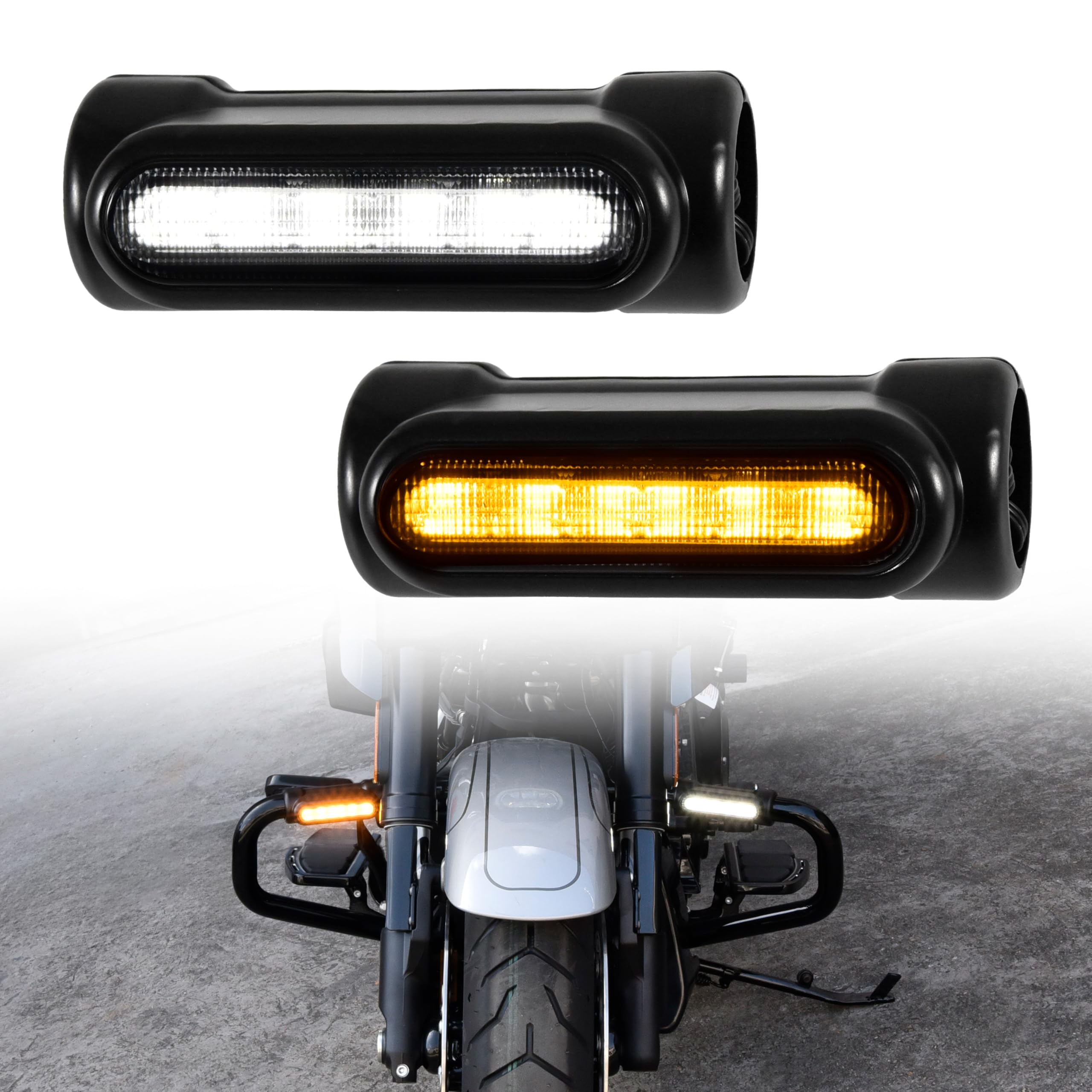 Photo 1 of VEISUTOR Highway Crash Bar LED Driving Light for Harley, Black Highway Guard Crash Bar Light w/DRL & Turn Signal Light for Harley Road Glide Ultra Limited 2014-2023; Street Glide CVO 2024