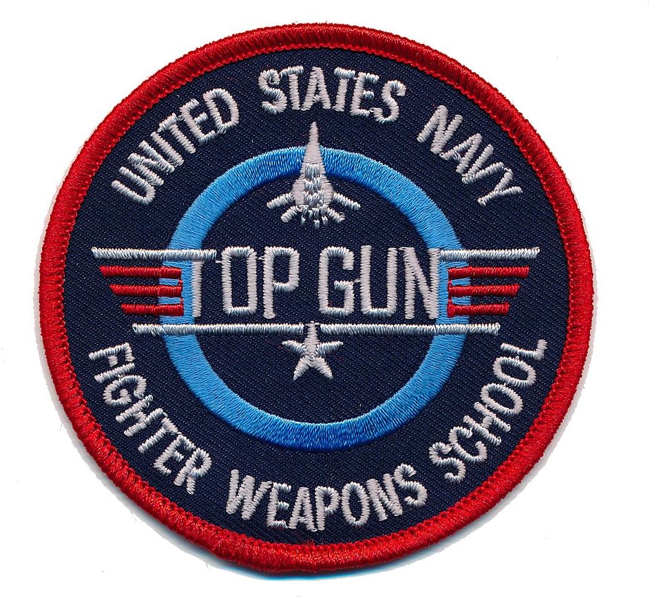USA TOP GUN Navy Fighter Weapon School 80 MM IronOn Patch US 0502 X