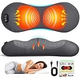 WaveHaven 3-in-1 Electric Lumbar Support Pillow,Triple Fusion Back Massager | Vibration&amp;Traction Heat Triple Fusion Massager For Sciatica, Back Massager For Pain Relief Deep Tissue For Bed&amp;Spine Support