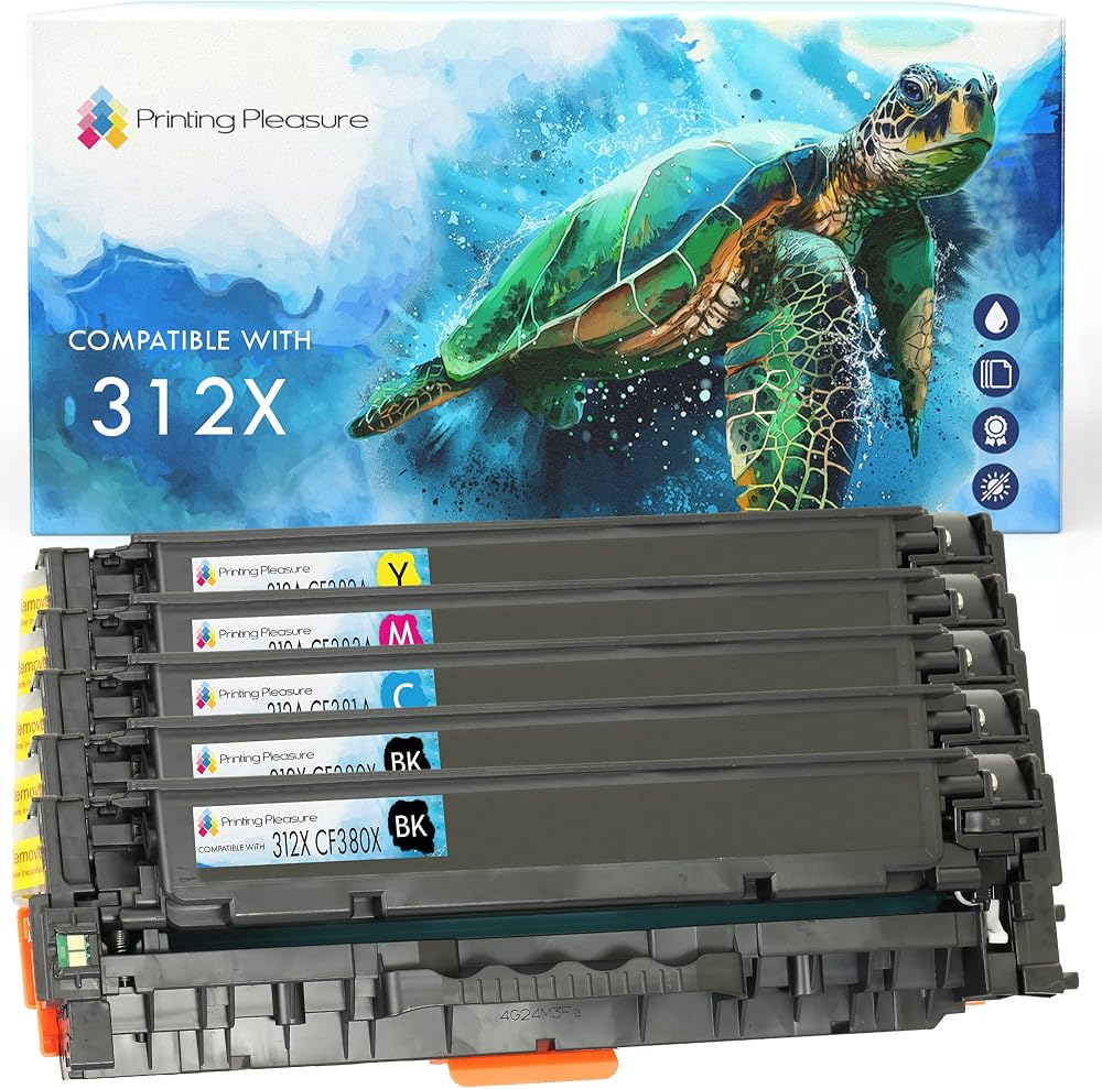 Printing Pleasure 312X 312A Toner 4 Pack CF380X CF383A HP M476dn M476dw M476nw