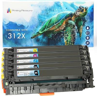 Printing Pleasure 312X 312A Toner 4 Pack CF380X CF383A HP M476dn M476dw M476nw