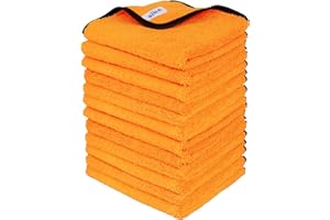 MR.SIGA Professional Premium Microfiber Towels for Cars, Dual-Sided Car Washing and Detailing Towels, Gold, 15.7 x 23.6 inch, 12 Pack