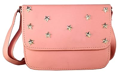 Fargo Focus PU Leather Womens And Girls Sling Bag (Peach-2_FGO-111)
