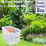 Really Useful Box 84 Litre Clear Storage Box Stackable Secure Handles view 3