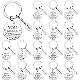 Yinkin 16 Pcs Thank You Keychain Gift Employee Teacher Appreciation Valentine Gifts for Coworkers Teachers Nurse Housekeeping