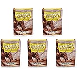 5 Packs Dragon Shield Classic Brown Standard Size 100 ct Card Sleeves Value Bundle!