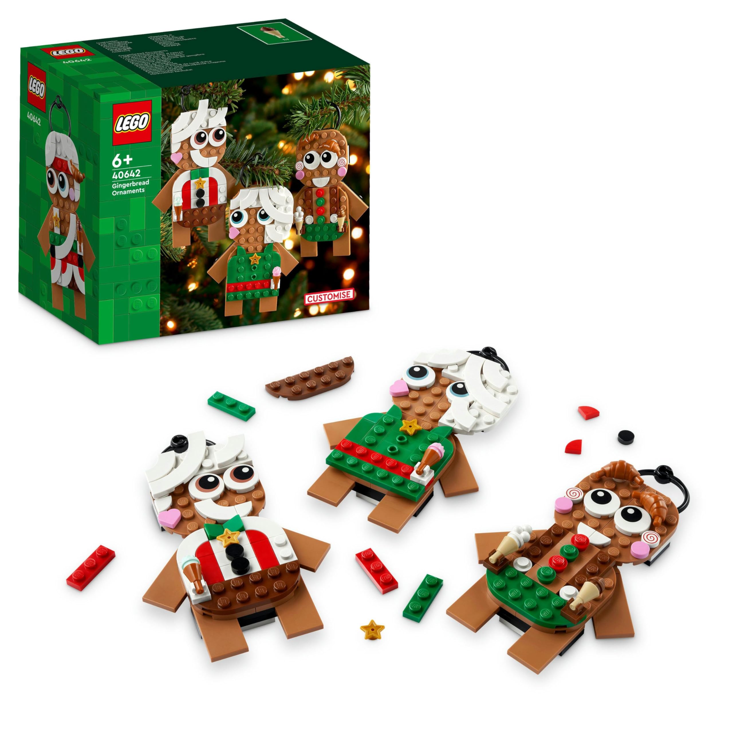 LEGO Gingerbread Ornaments Set, Christmas Toys for 6 Plus Year Old Girls & Boys, Great as Hanging Decorations or Kids' Bedroom Accessories, Festive Gift Idea 40642
