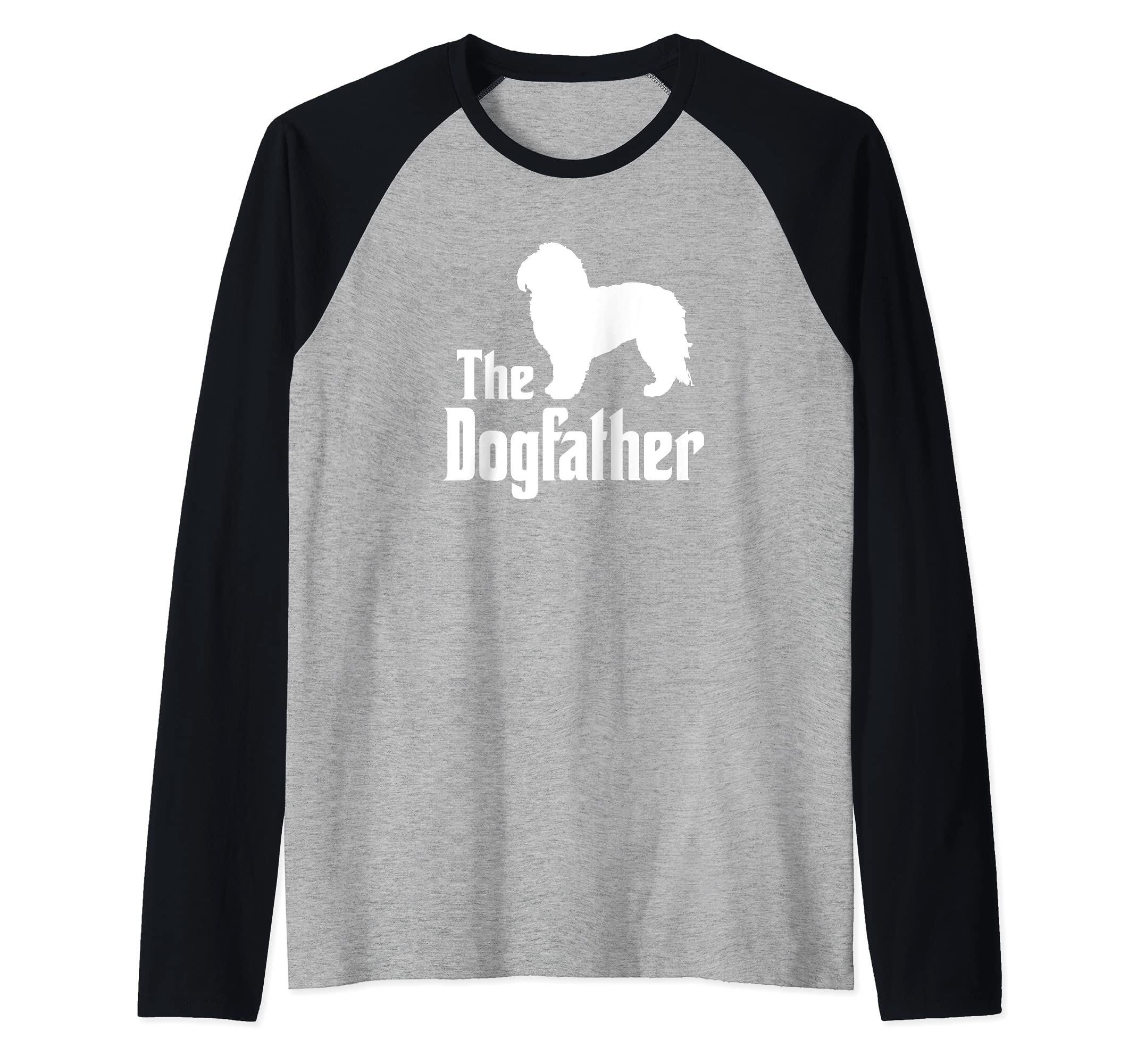 The Dogfather - funny dog gift, funny Maltese Raglan Baseball Tee
