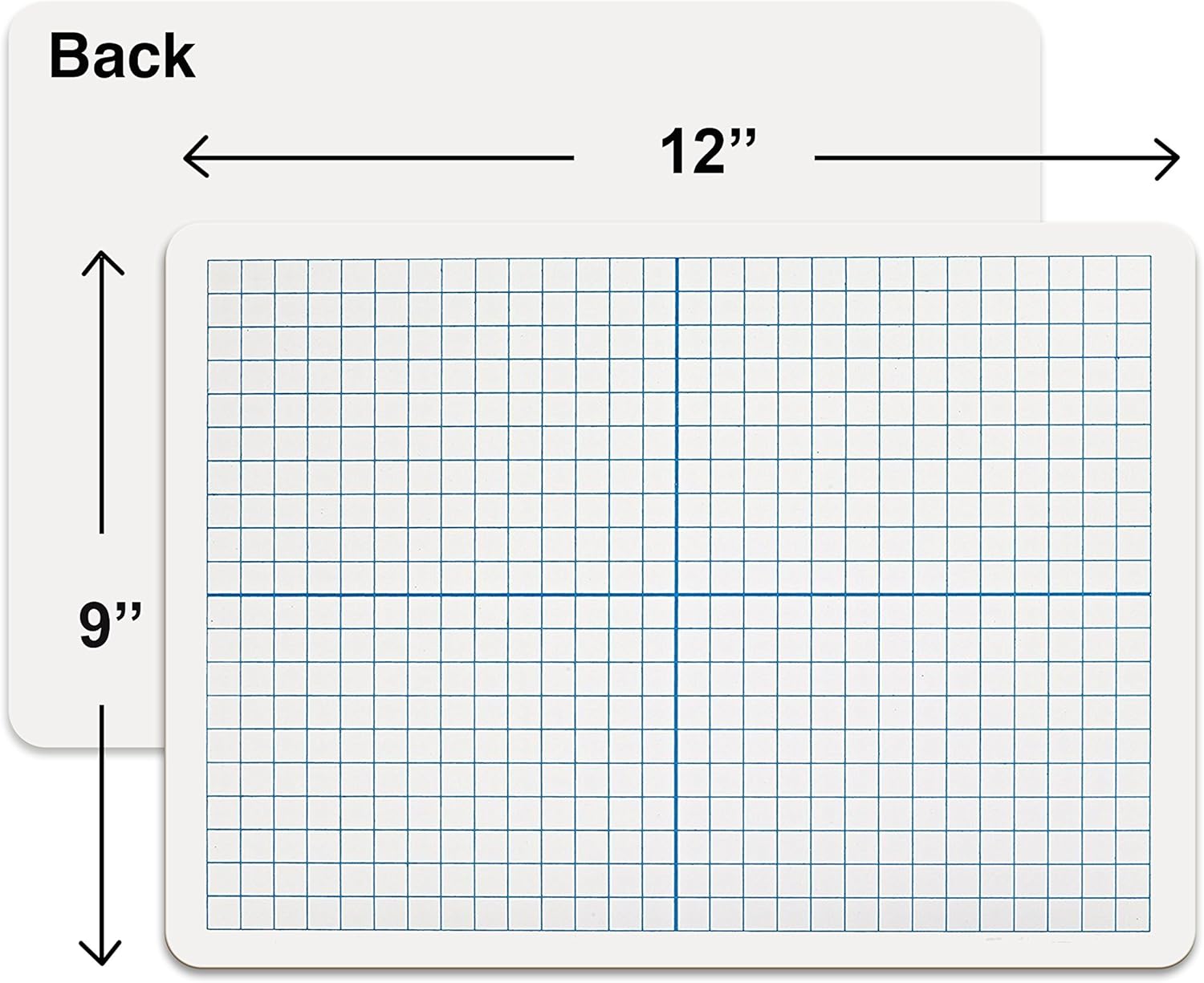 Dry Erase XY Axis Graph Lap Boards 9”X12” for Student and Classroom Use, Math whiteboards (Double Sided White Boards) Erasers Included (12 Pack Graph) : Office Products