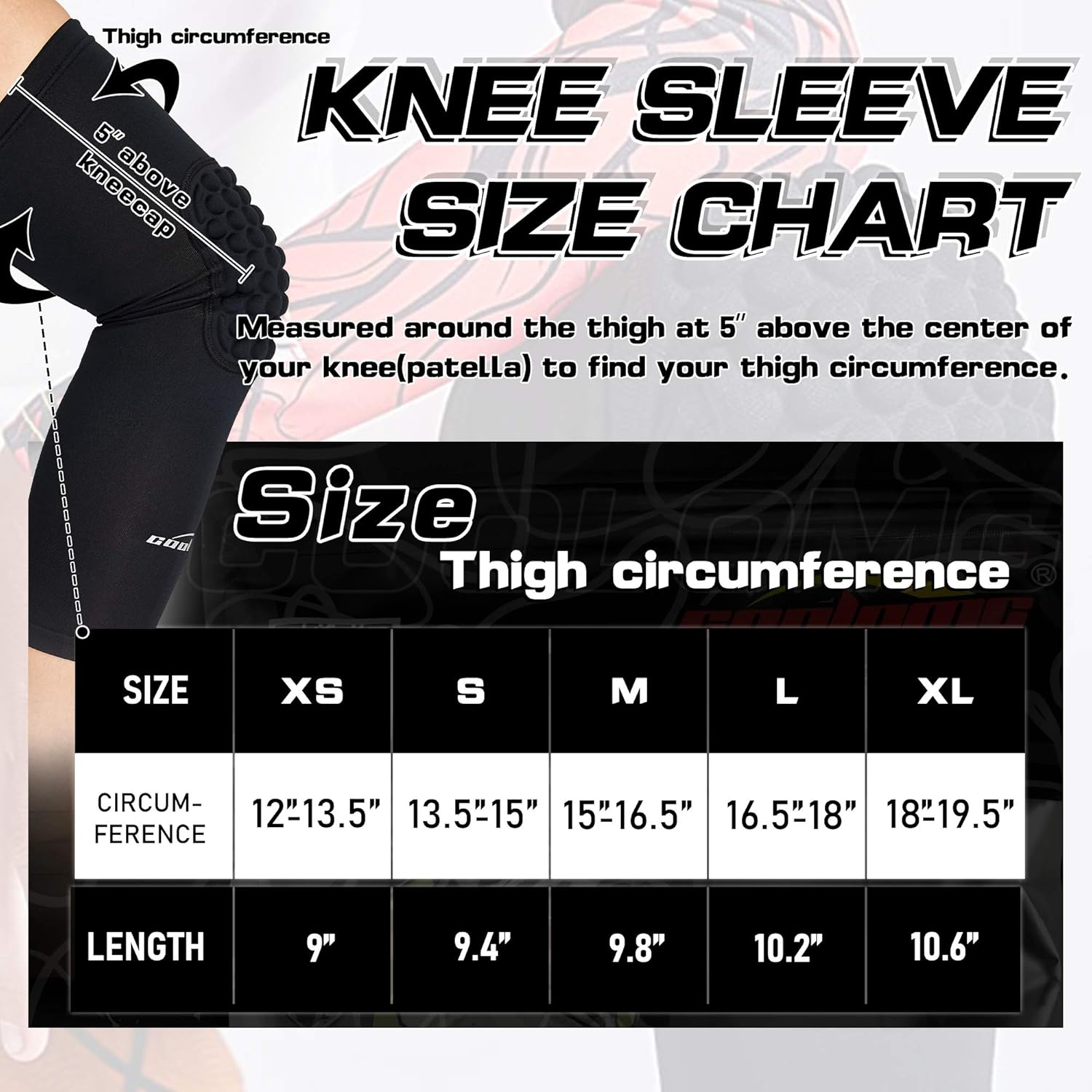 COOLOMG Protective Knee Pads Basketball Volleyball Football Crashproof Antislip (1Pair) for Kids Youth Adults : Sports & Outdoors