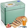 2.2LB Larger Bread Maker Machine with Dual Heaters, 17-in-1 Bread Machine With Die-Cast Ceramic Pan & Auto Fruit Dispenser, Full Stainless Steel Breadmaker, 15H Timer&Keep Warm, Sourdough, Gluten-Free