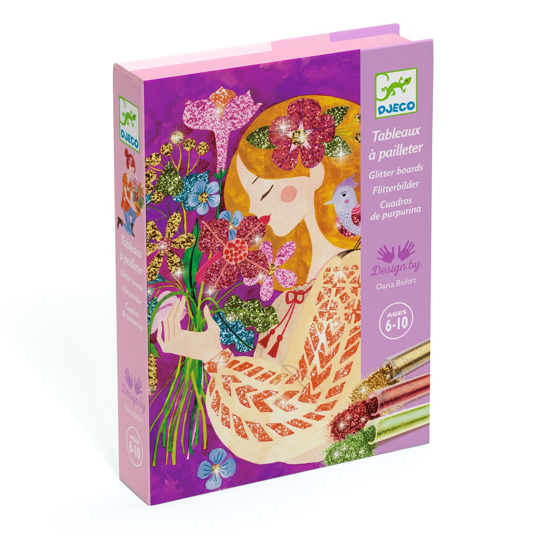Djeco - Creative Set of Shiny Paintings of The Scent of Flowers with Glitter