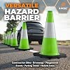 Xpose Safety 18" Lime Green Traffic Cones – 6" Reflective Collar, 4-Pack