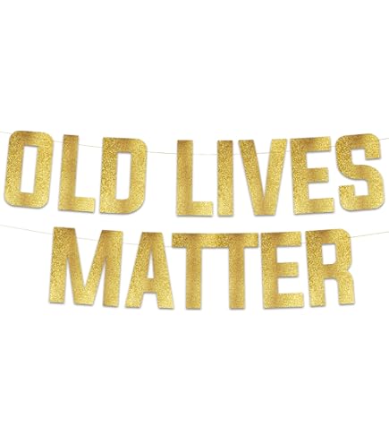 TaoBary 5-Piece Over The Hill Party Banner Set - Gold Glitter Decor, 9.8ft Total | For 50th, 60th, 70th, 80th Birthdays & Retirement