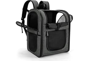 Apollo Walker Pet Carrier Backpack for Large/Small Cats and Dogs, Puppies, Safety Features and Cushion Back Support | for Travel, Hiking, Outdoor Use (Gray)