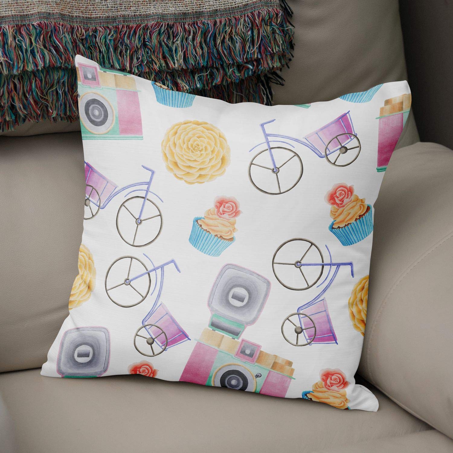 Bonamaison Decorative Cushion Cover Random Pattern, Throw Pillow Covers, Home Decorative Pillowcases for Livingroom, Sofa, Bedroom, Size:43X43 Cm - Designed and Manufactured in Turkey