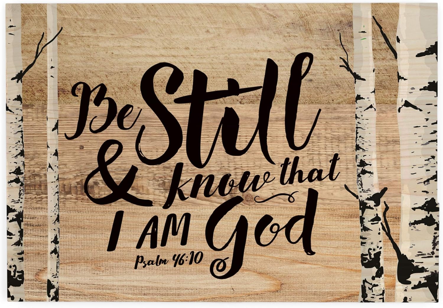 P. Graham Dunn Be Still Birch Trees 5 x 7 Small Wood Plank Design Plaque Sign