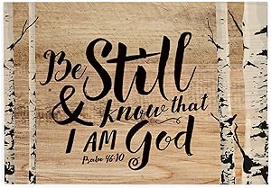 P. Graham Dunn Be Still Birch Trees 5 x 7 Small Wood Plank Design Plaque Sign