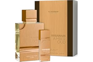 Al Haramain Amber Oud Gold Edition Eau De Parfum Spray 60ml + ATOMIZER – Unisex Perfume Arabian Perfumes for Women & Men – Long-Lasting Sweet Fragrance Arabic Cologne – Men & Women's Gift (2 oz.)