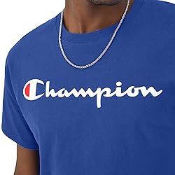 Champion Men's Classic Jersey Script T-Shirt, Surf