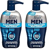 Nair Hair Remover for Men Hair Remover Body Cream, 13 oz (2-Pack)