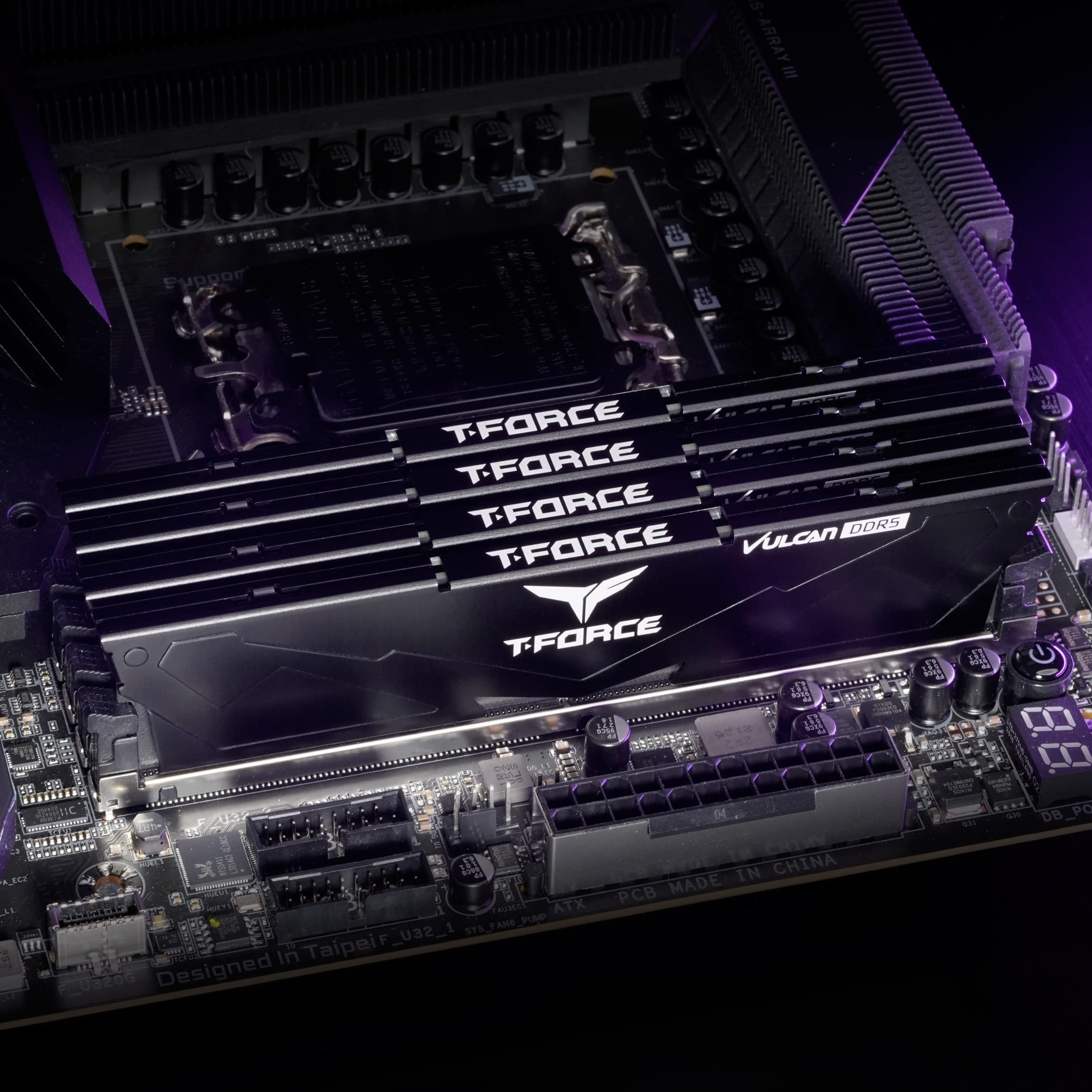 TEAMGROUP T-Force Vulcan DDR5 32GB (2x16GB) 6000MHz (PC5-48000) CL30 Intel XMP 3.0 & AMD Expo Compatible Desktop Memory Ram Black FLBD532G6000HC30DC01