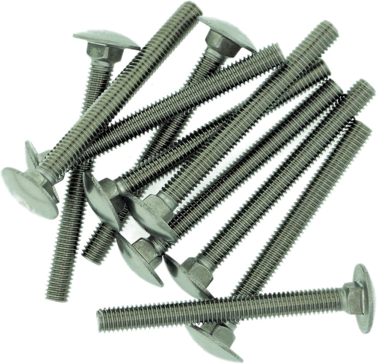 M8 (8mm x 30mm) Cup Square Carriage Bolt (Fully Threaded) - Stainless Steel (A2) (Pack of 10), M8x30 - A2 (10)