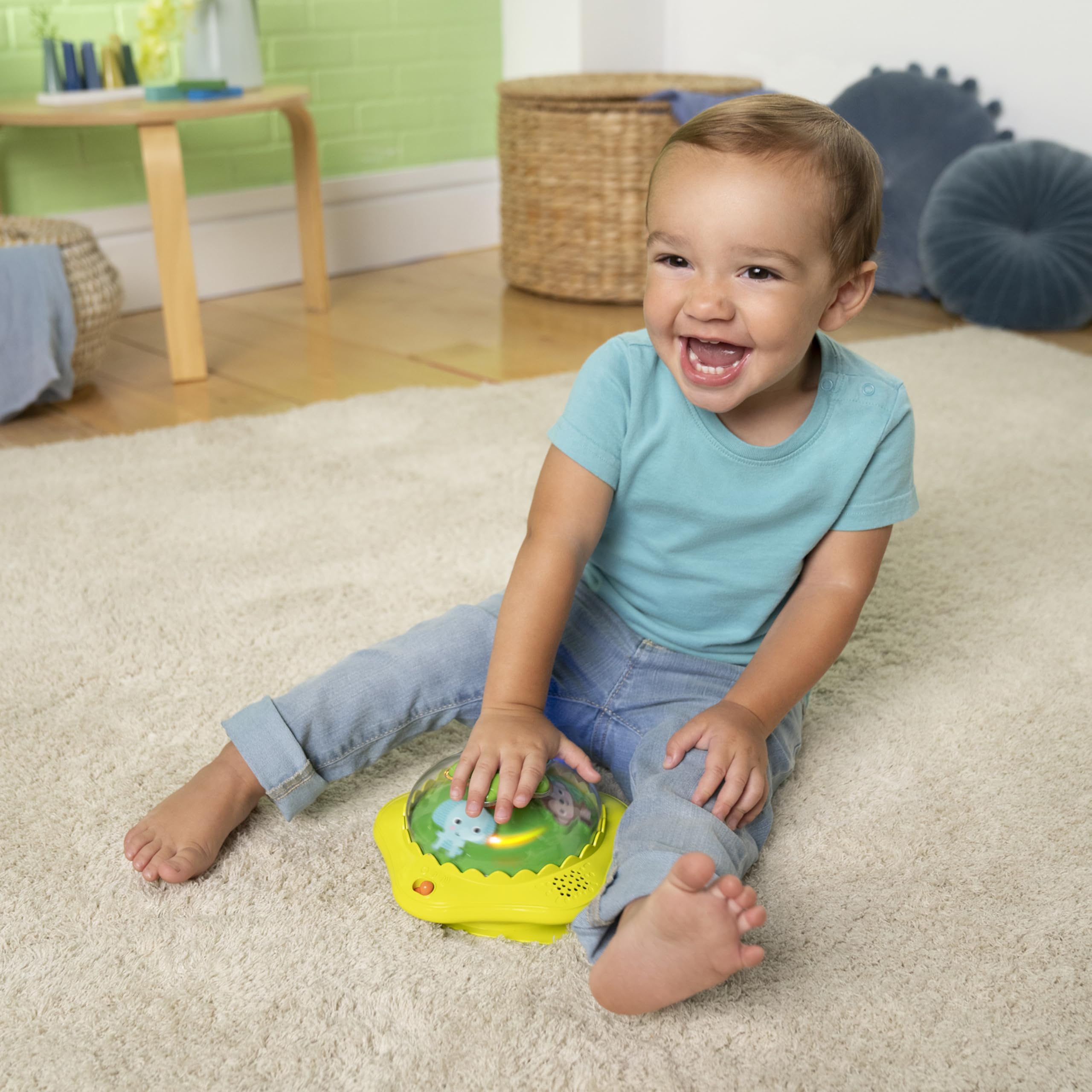 Bright Starts Wanderlights 2 Ways to Play Baby Walker, 10+ Melodies & Sounds, Light Up Spinning Toy, Ages 6 Months+