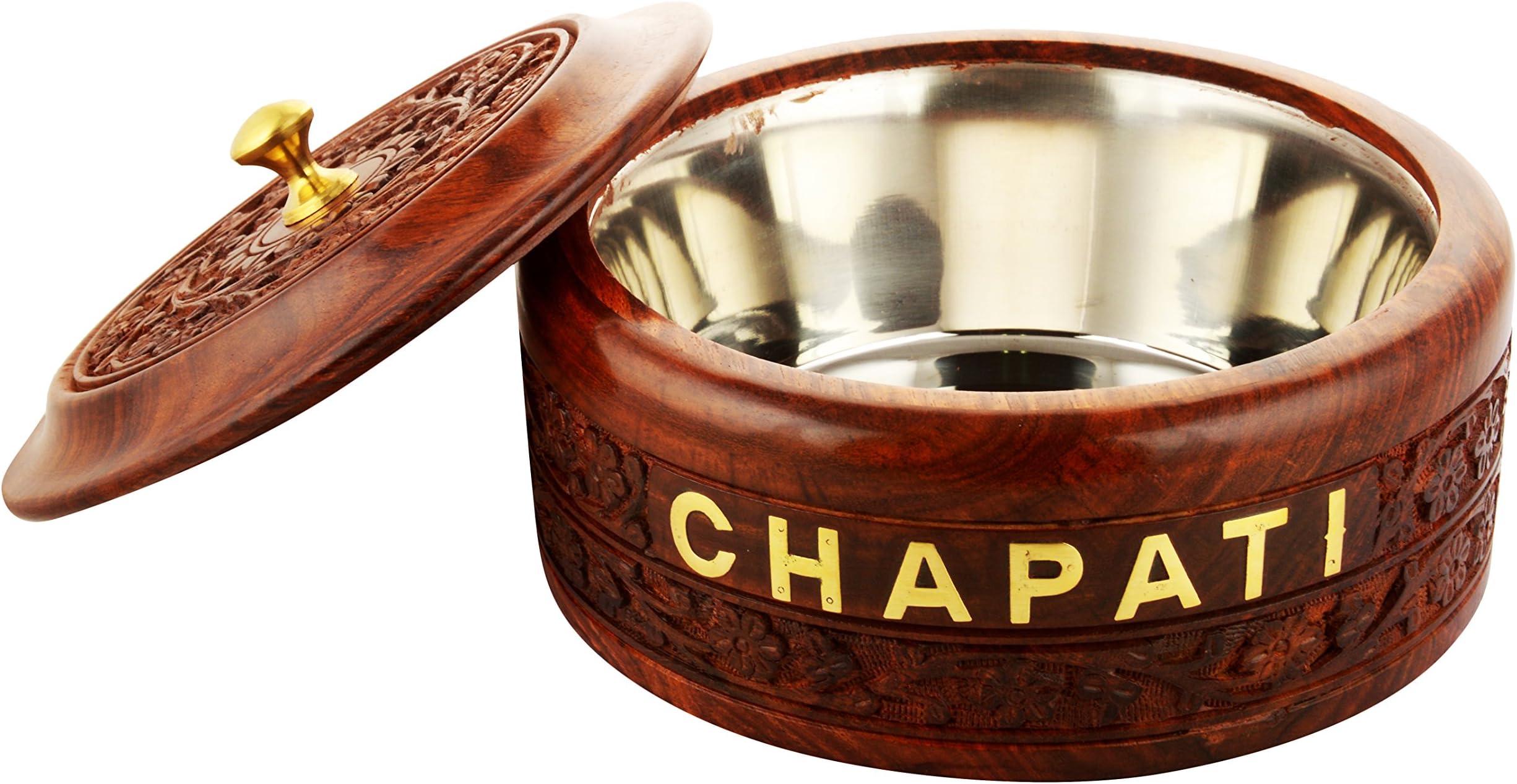 Woodenclave Wooden Chapati Box Caserole | Brown 2