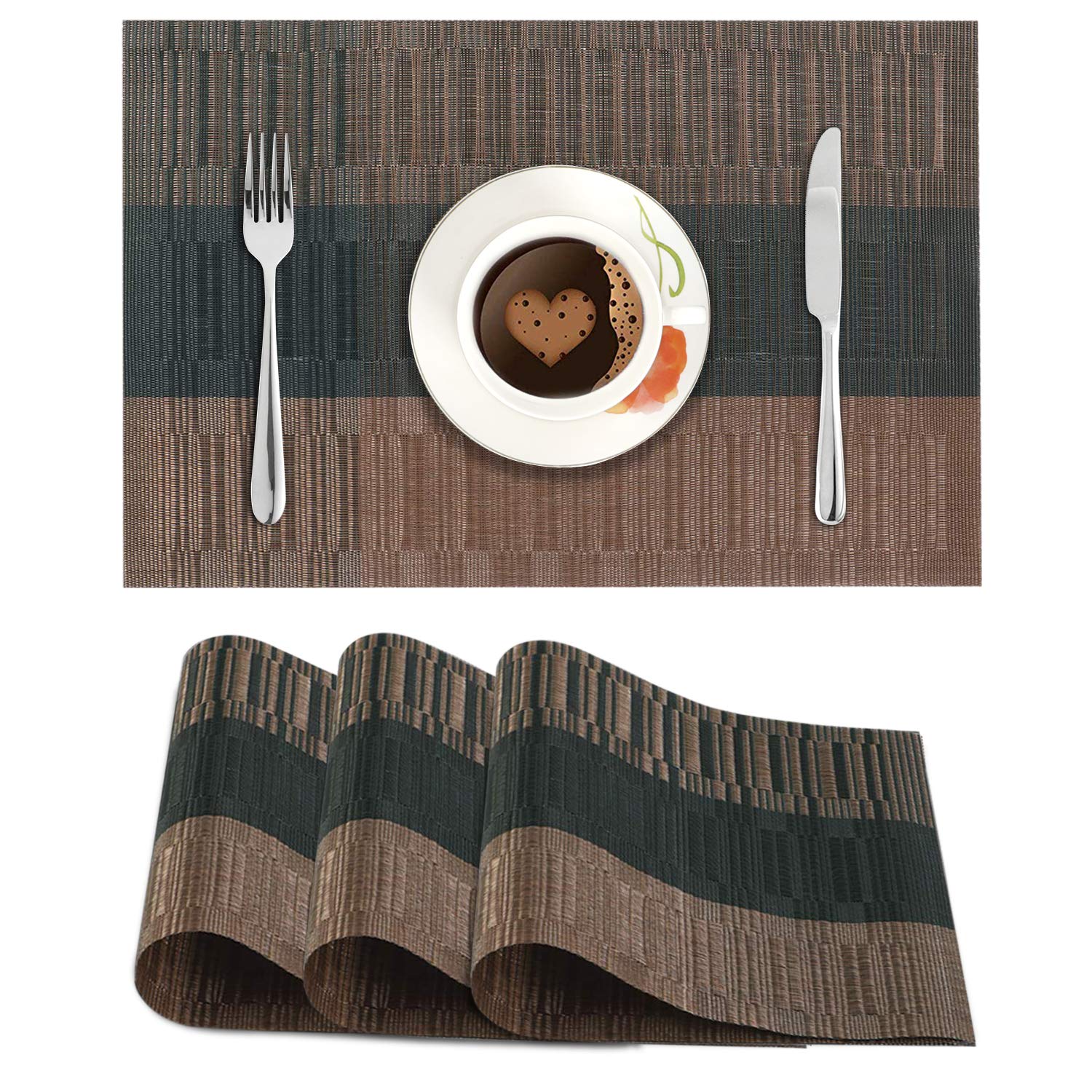 Buy HOKIPO® Washable PVC Vinyl Heat Resistant Dinner Table Mats Set of