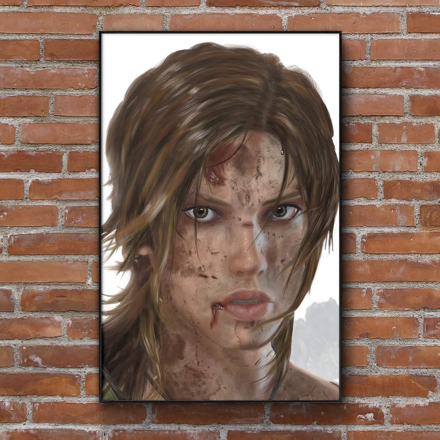 Lara Croft Tomb Raider Painting - Art Print - Wall Decor - Framed Poster - Gift (4x6-18x24 IN)