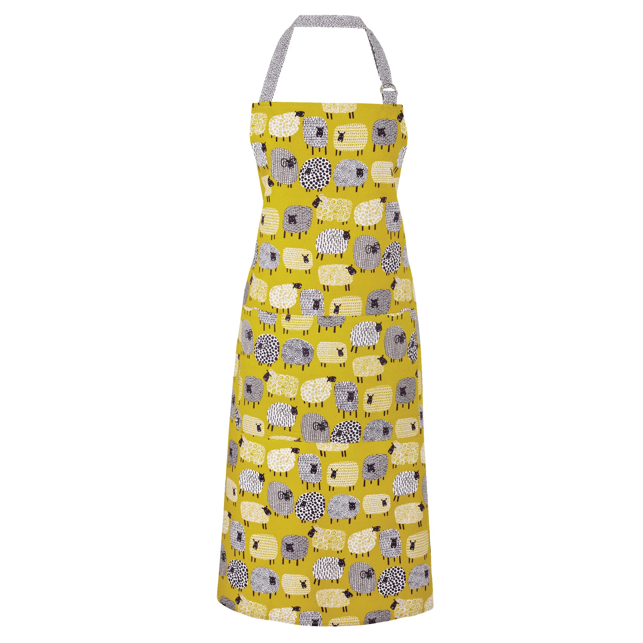 Ulster Weavers Dotty Sheep Cotton Apron - With Cute Animal Hand Drawn Design, Yellow - For Kitchen and Barbecue - Cooking Gifts for Bakers & Chefs - Homeware & Kitchenware Range