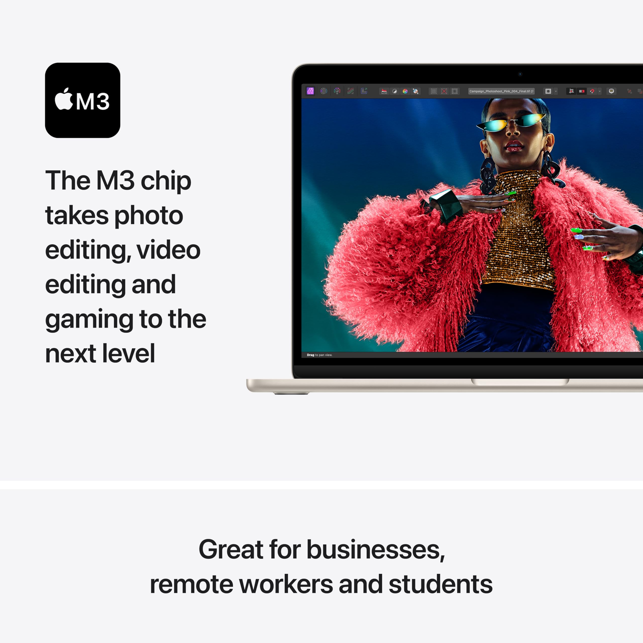 Apple 2024 MacBook Air 13-inch Laptop with M3 chip: 13.6-inch Liquid Retina Display, 16GB Unified Memory, 512GB SSD Storage, Backlit Keyboard, 1080p FaceTime HD Camera, Touch ID; Starlight