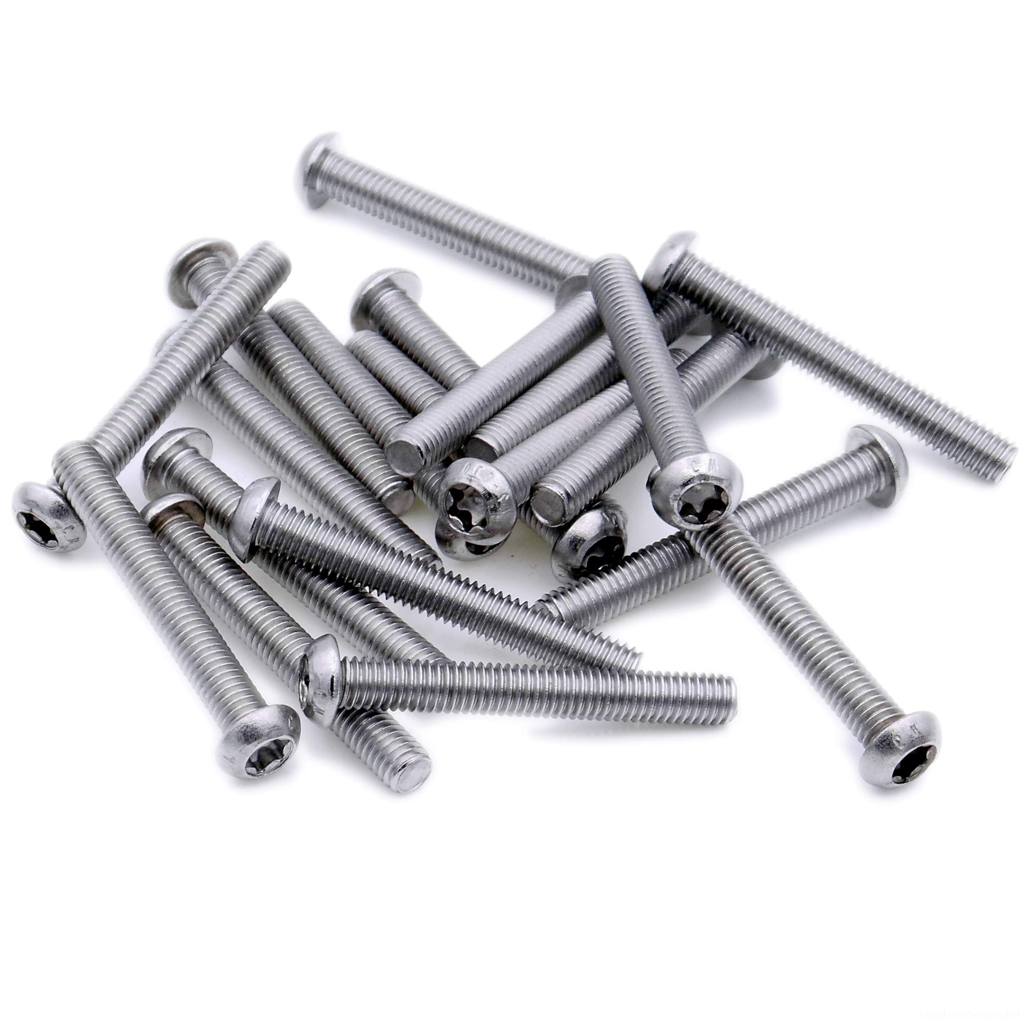M4 (4mm x 6mm) TX Socket Button Machine Screw (Bolt) - Stainless Steel (A2) (Pack of 20)