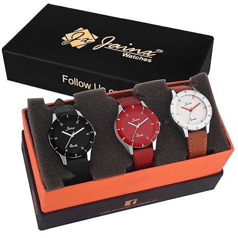 Jainx Triple Combo Multi Color Dial Analog Watch for Women & Girls - JXT809