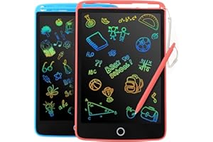 KIDWILL 2 Pack LCD Writing Tablet for Kids - Colorful Screen Drawing Board 8.5inch Doodle Scribbler Pad Learning Educational Toy - Gift for 3-6 Years Old Boy Girl (Blue/Pink)