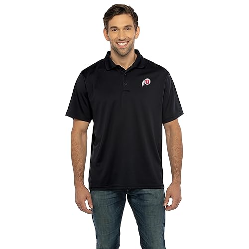 Vantage Apparel Men's Collegiate Polyester Mesh Team Icon Polo, Utah Utes, 4X-Large