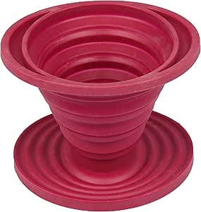 Kuissential SlickDrip- Collapsible, Reusable Silicone Coffee Dripper- Filter Cone- Easy Manual Coffee Brew Maker- Makes 1 to 2 cups of Strong Brew Flavor- For Hiking, Camping, Home, Office