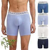 INNERSY Men's Bamboo Viscose Boxer Briefs Breathable Moisture Wicking Underwear 4-Pack