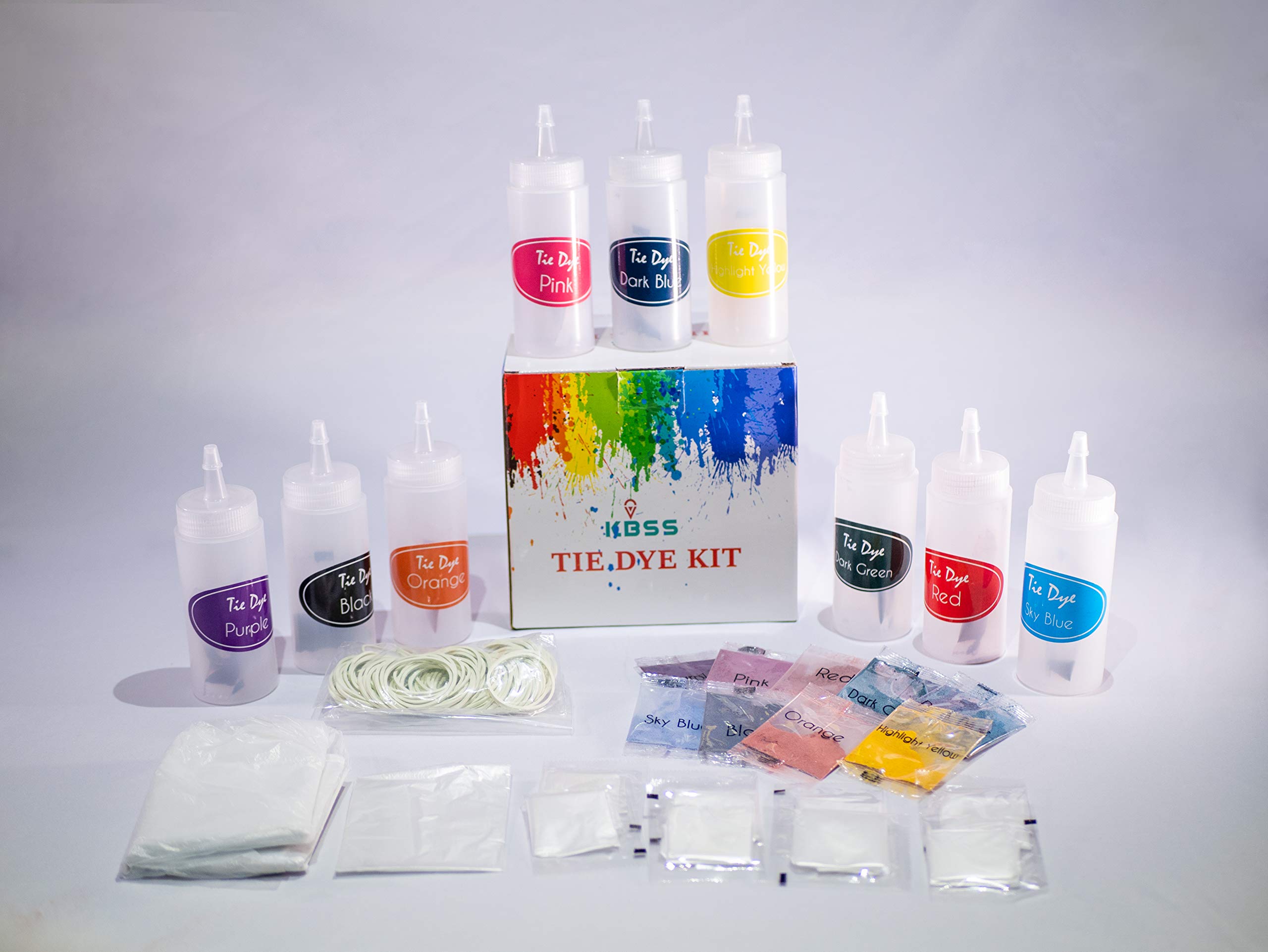 'Generic' KBSS Tie Dye Kit, 9 vibrant colours with 9 extra refills (18 Colours altogether) - DIY clothes permanent fashion dye, Dupatta, Scarf dye kit