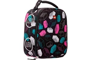 LEGO Kids Heritage Classic Lunch Box, Insulated Soft Reusable Lunch Bag Meal Container for Boys and Girls, Perfect for School or Travel, Meal Tote Keeps Food Cold with Buckle, Multicolor Brick