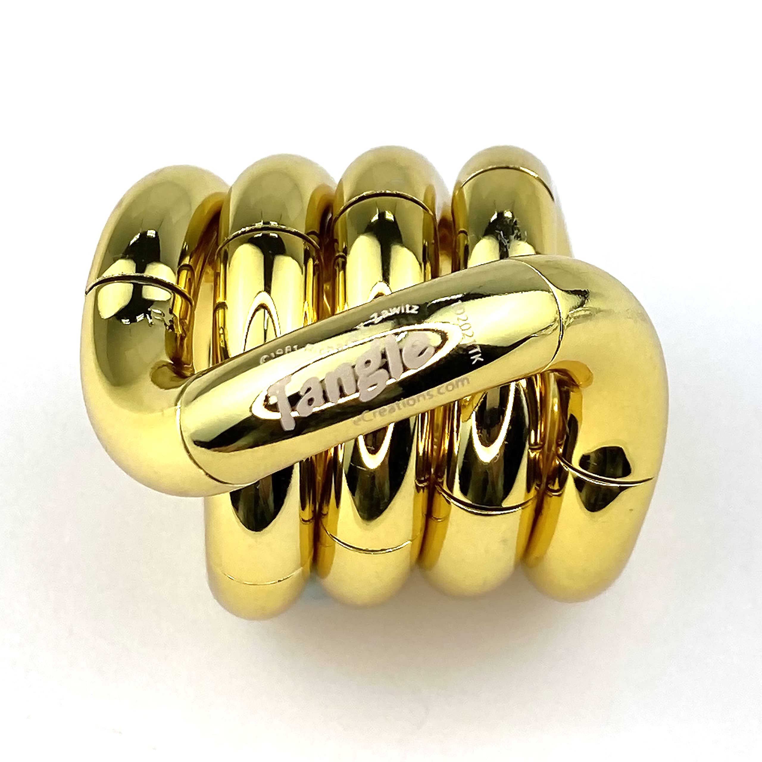 TANGLE Jr Metallic (Gold) - Genuine Fidget Toys Sensory Toy - Twisty Fidget Toy Tangle Fidgets for Kids and Adults - Fidget Toy for School - Gift for Teens and Adults