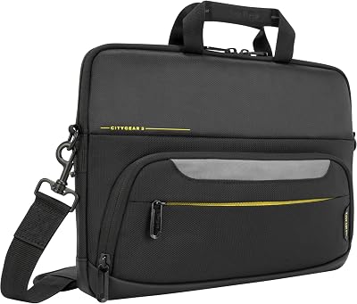 Capa para portátil até 14 polegadas com fecho superior CityGear, capa leve para deslocações diárias, protetor de computador - Preto, TSS866GL