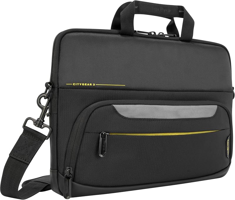 Capa para portátil até 14 polegadas com fecho superior CityGear, capa leve para deslocações diárias, protetor de computador - Preto, TSS866GL