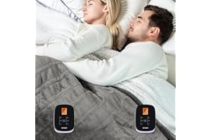 WOOMER Electric Heated Blanket King Size 100"x 90", Soft Flannel Fast Heating Bed Blanket with Multi-Color Option, 10 Heating Levels & 0.5-12H Auto Off, Over-Heat Protection