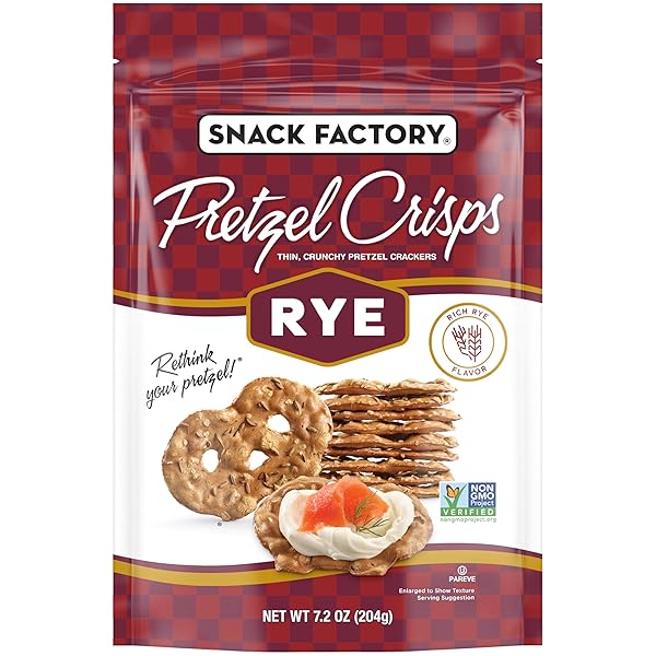 SNACK FACTORY PRETZEL CRISPS RYE PRETZEL CRACKERS, 7.2...