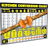 Kitchen Conversion Chart Magnet - Cooking, Baking &amp; Recipe Accessory (Grey) | Extra Large, Easy to Read, Durable, Magnetic, Senior Friendly, Kitchen Accessories, Convert Imperial &amp; Metric Units