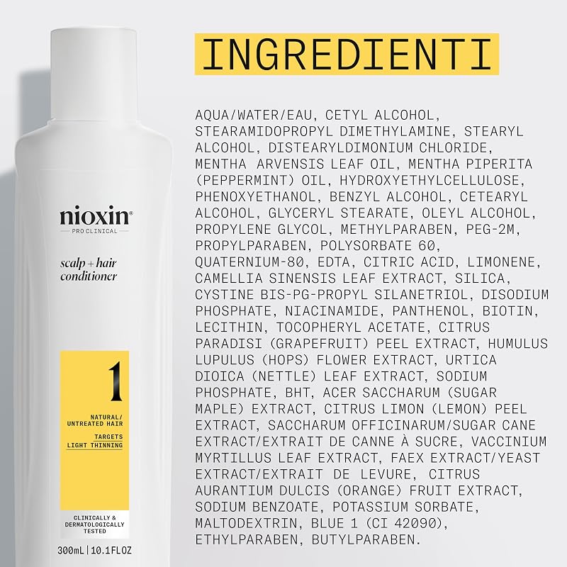 Sistema 1 Scalp + Hair Conditioner - Balsamo Fortificante per Capelli Naturali con Assottigliamento Lieve - Arricchito con Niacinamide (300ml)