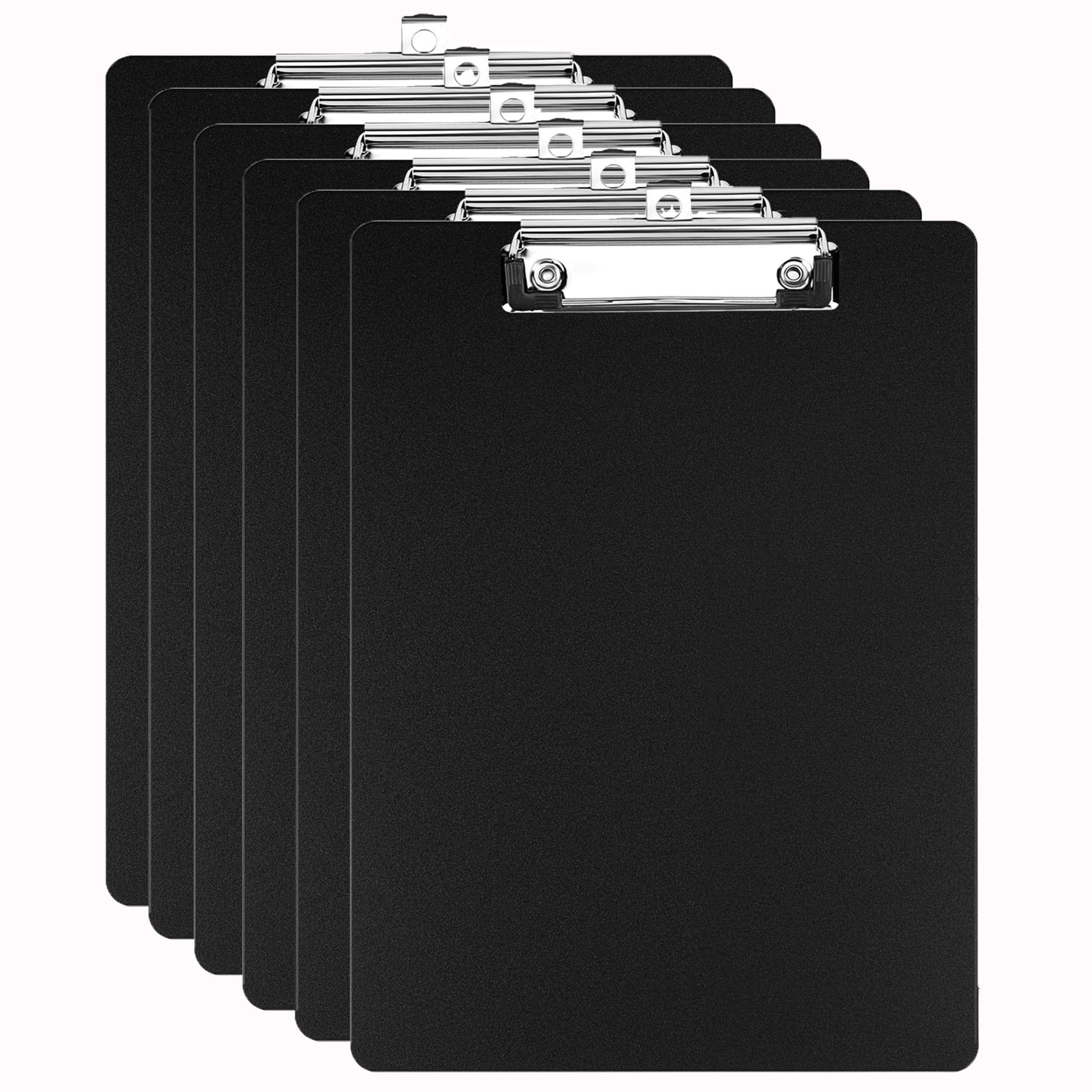 Pechor Clipboard A4 Plastic - 6 Pack Clip Board Folder Black, Multi Pack Clipboards Heavy Duty for Office School Supplies